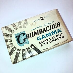 GRUMBACHER Gamma Gray Layout & TV Chalks Set of 12 (665 Like Pastels)